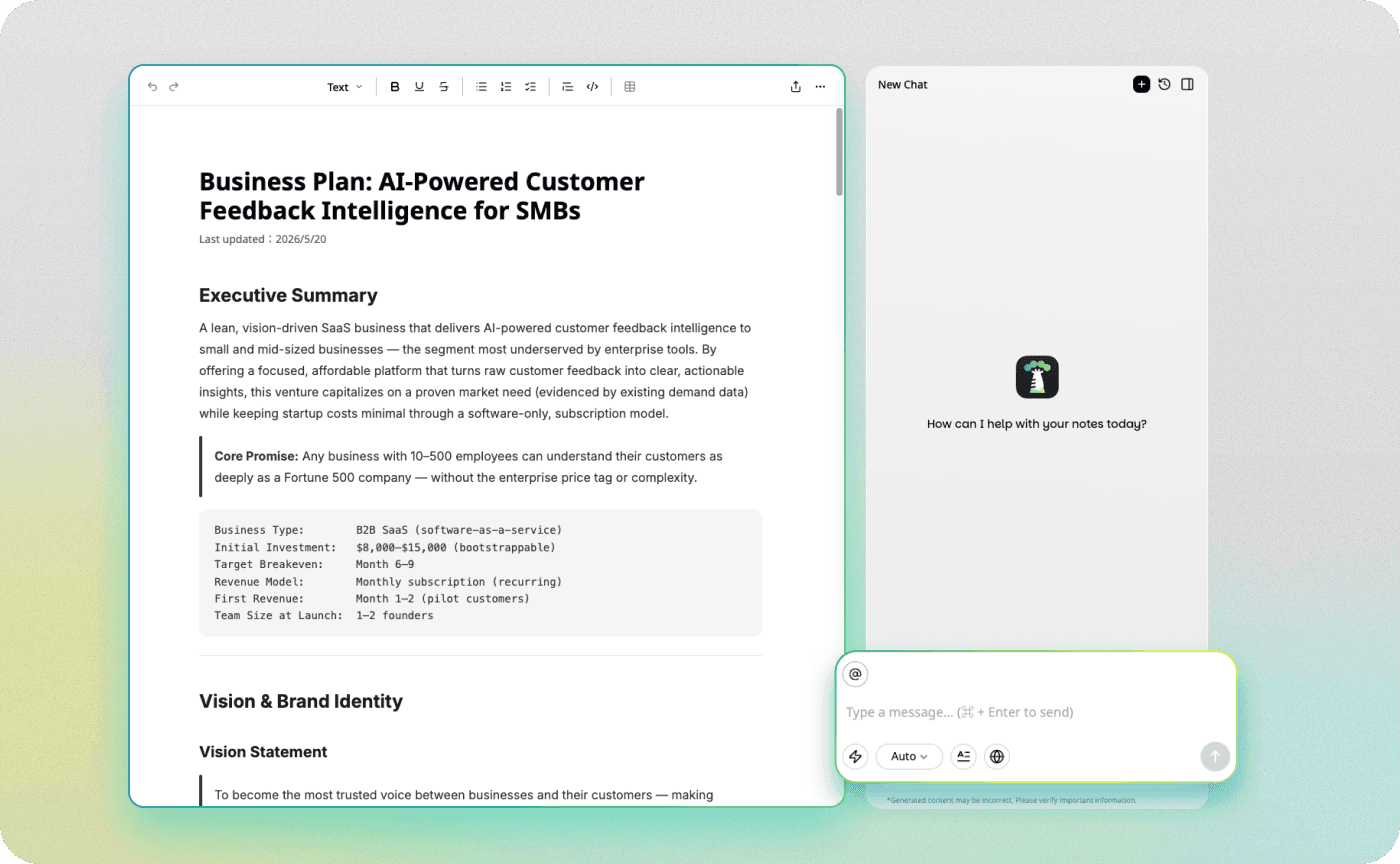AI agent helping build notes
