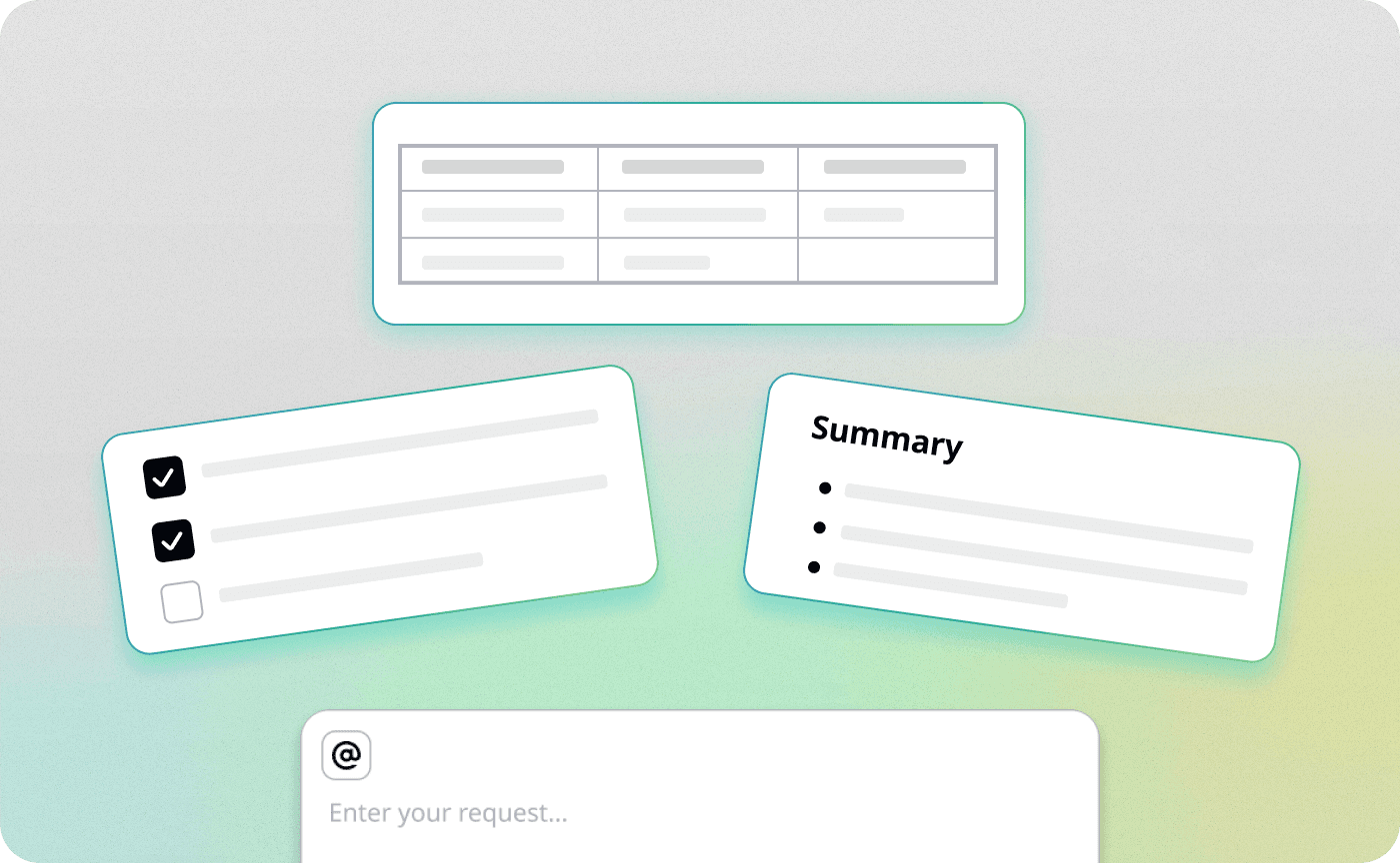 AI structuring notes into summaries and tables