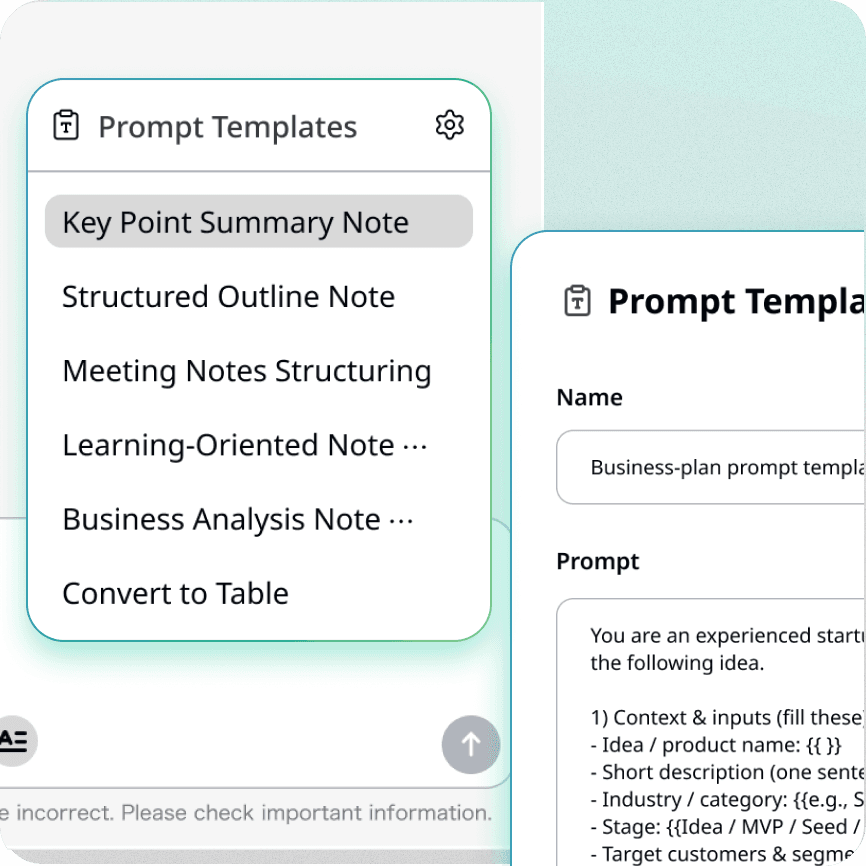 Prompt templates feature